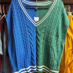Wild Fable Blue and Green Knit Vest